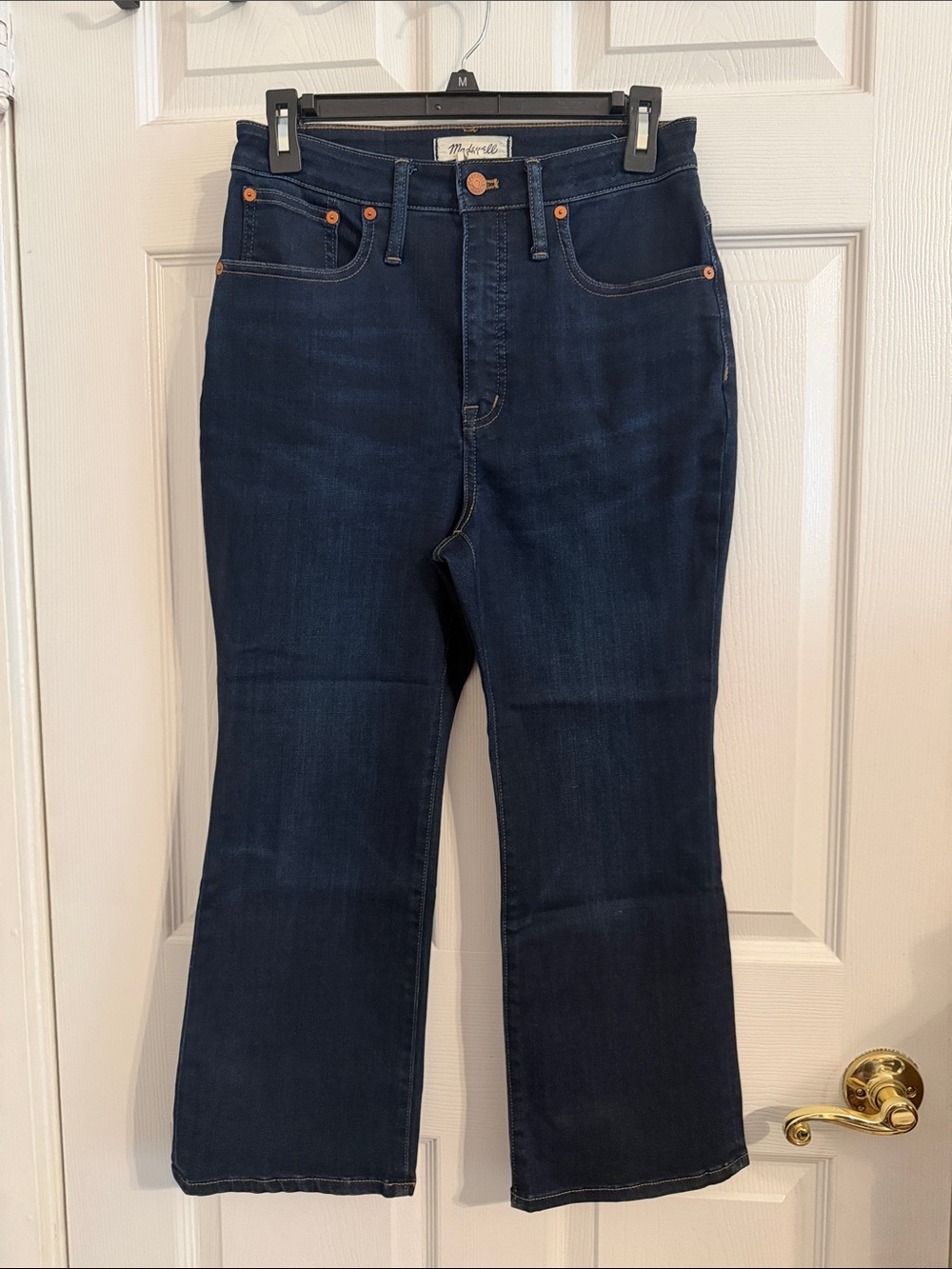 Madewell High-Rise Curvy Cali Demi-Boot Jeans Cropped Sz 28 Petite Dark Wash